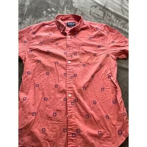 Trunks Surf & Swim Co Shirt Mens Size Medium Coral Button‎ Up Crab design